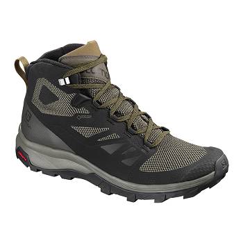 Salomon Férfi OUTline Mid Cut GTX Túracipő Olivazöld